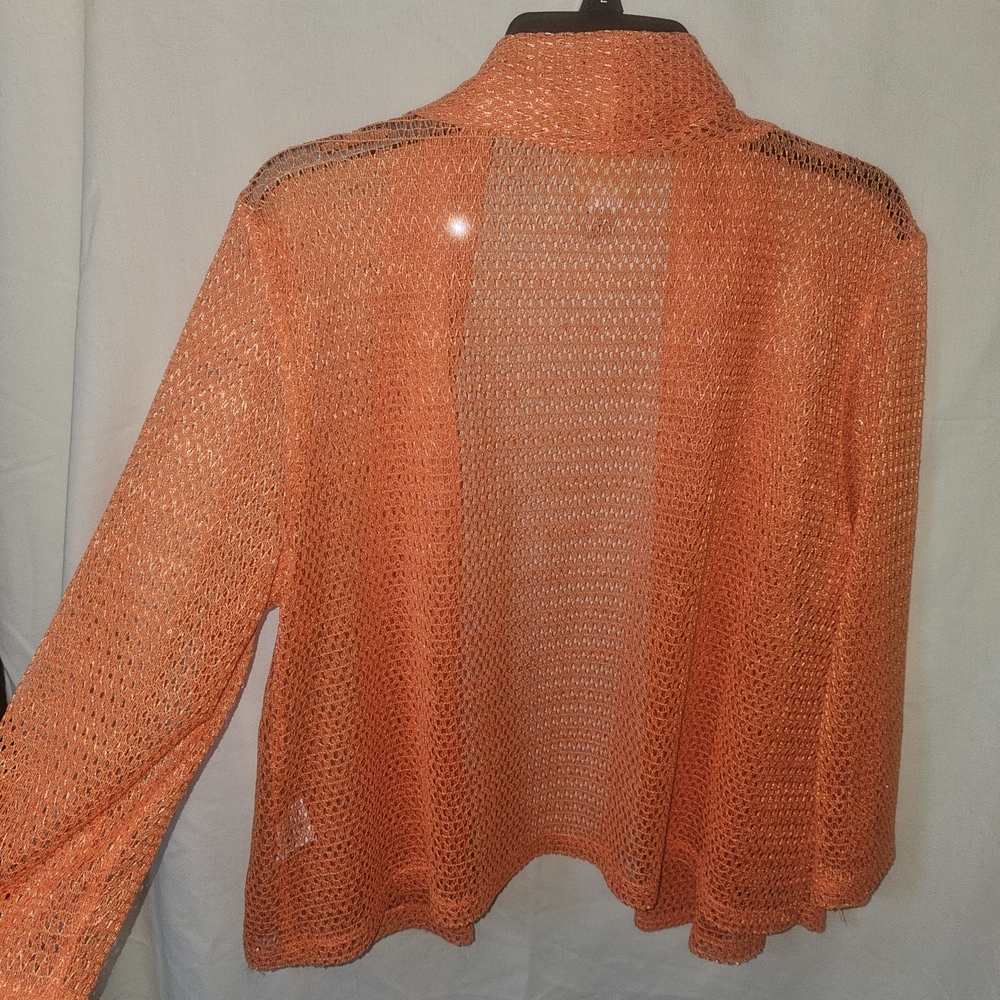 Ruby Rd. Orange Open-Knit Sweater - Picture 4 of 4